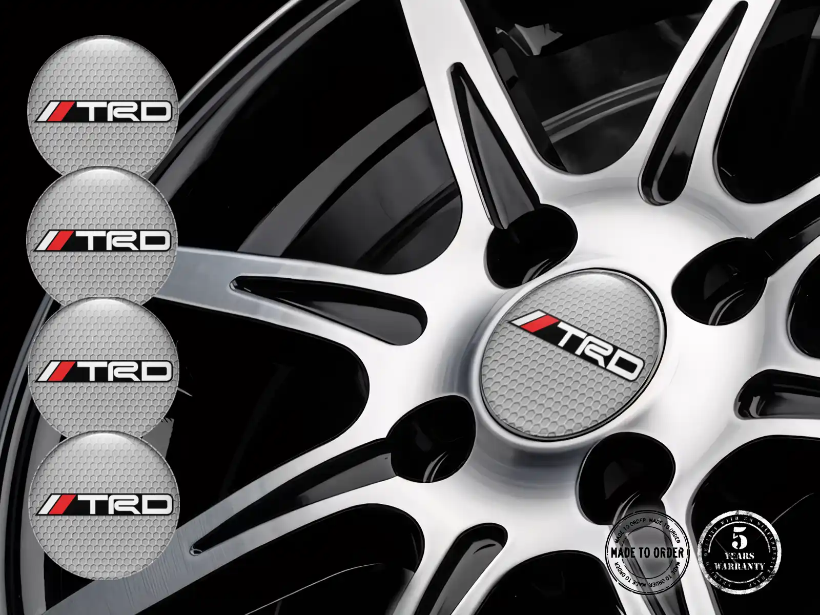 Toyota TRD Etiqueta Bombada Logo Pegatinas de Silicona Premium
